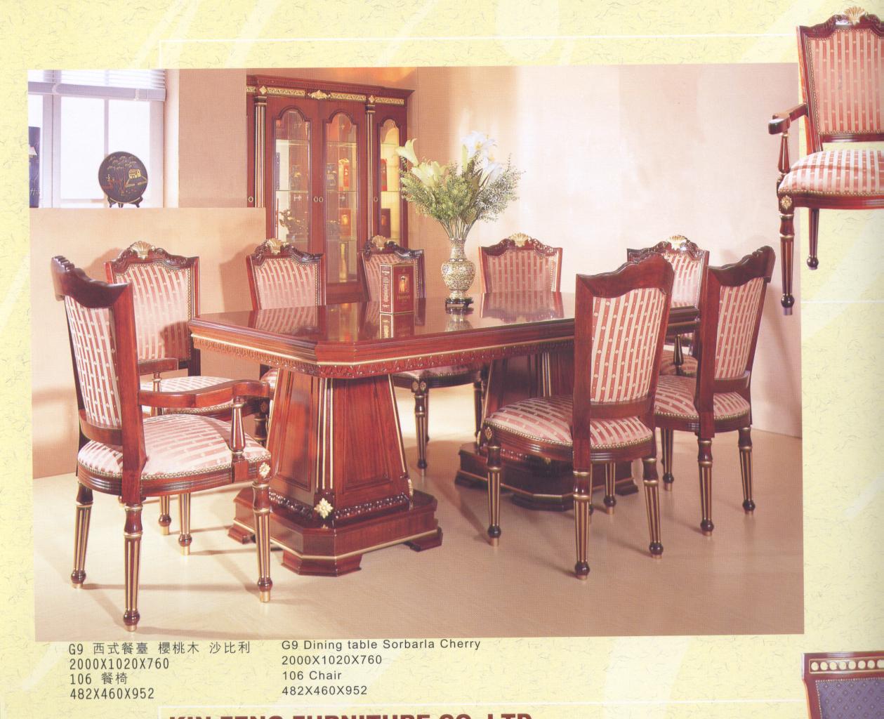 american european  style  furniture dining table chair