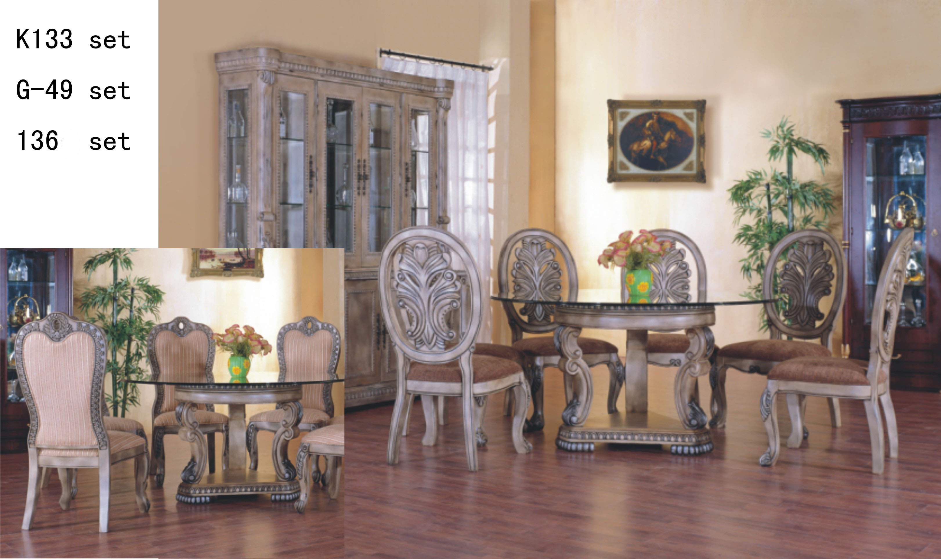 american european  style  furniture dining table chair