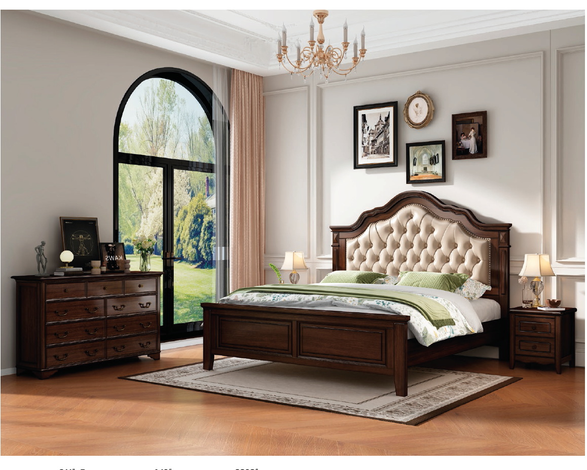 american european  style  bedroom set bed bedside cabinet dresser mirror stool wardrobe closet