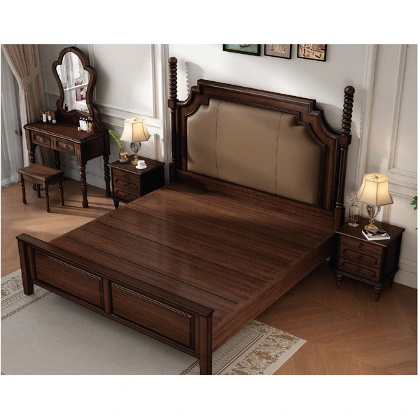 american european  style  bedroom set bed bedside cabinet dresser mirror stool wardrobe closet