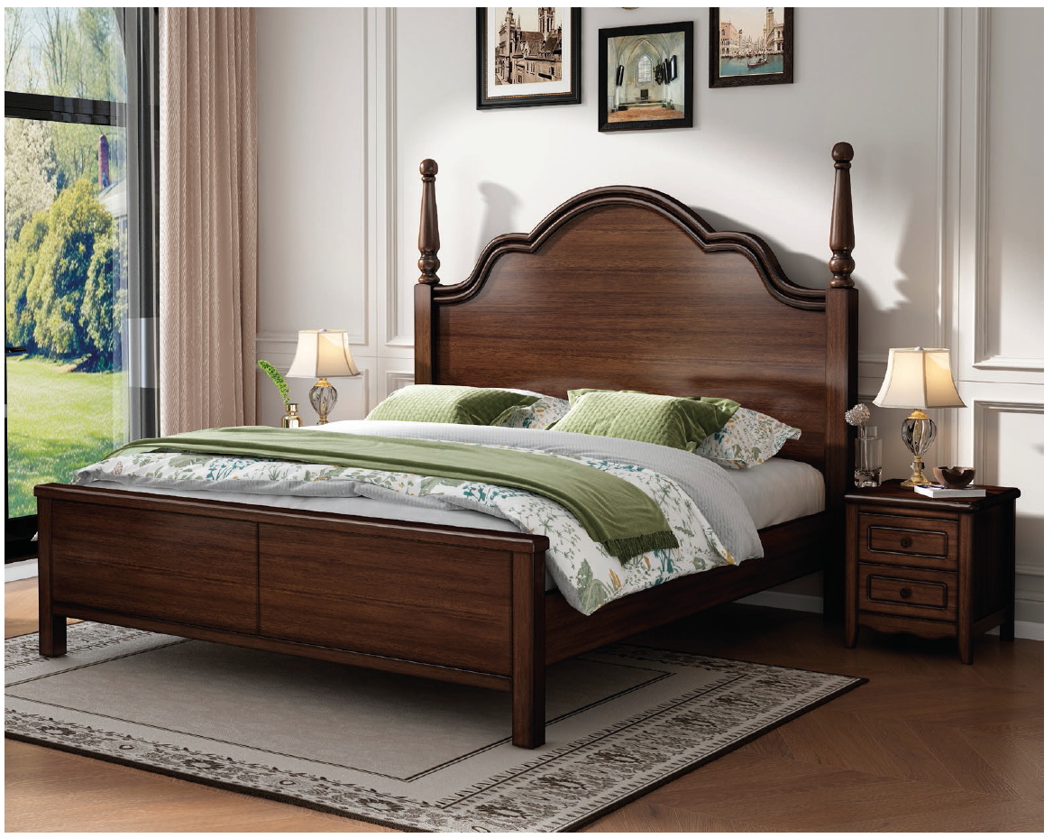 american european  style  bedroom set bed bedside cabinet dresser mirror stool wardrobe closet