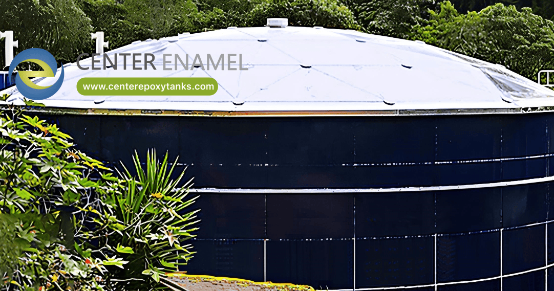 Reliable Raw Water Storage with Center Enamel Aluminum Geodesic Dome Roofs