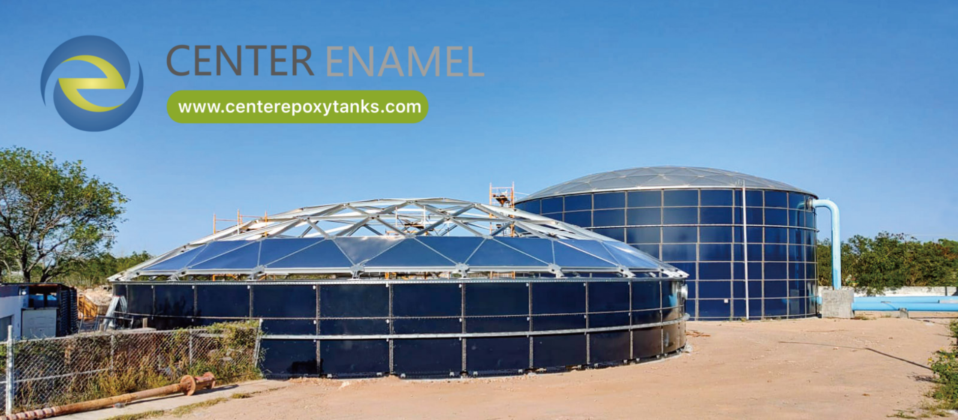 Lightweight Aluminum Geodesic Dome Roofs for Potable Water Tanks | Center Enamel