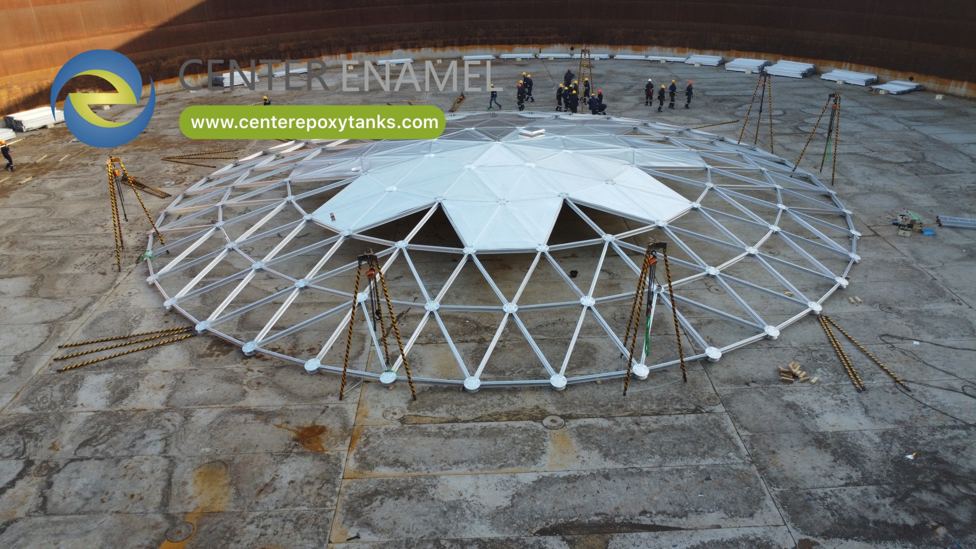 The Apex of Lightweight Protection: Aluminum Geodesic Dome Roofs for Fire Sprinkler Water Storage Tanks