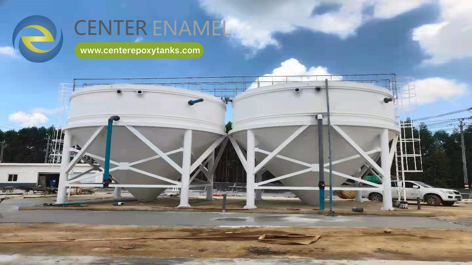 China Welded Carbon Steel Chemical Storage Tanks Manufacturer-Center Enamel