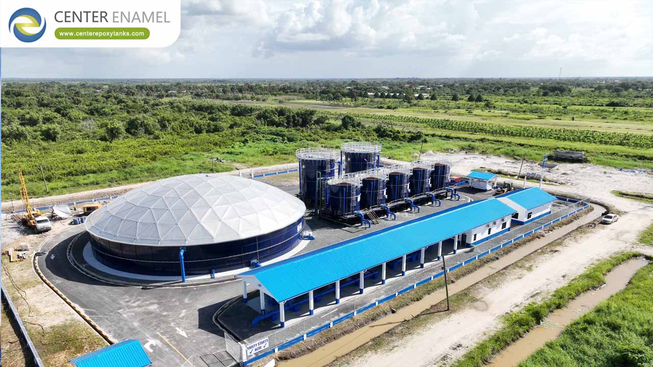 Durable Aluminum Geodesic Dome Roofs for Wastewater Tanks by Center Enamel