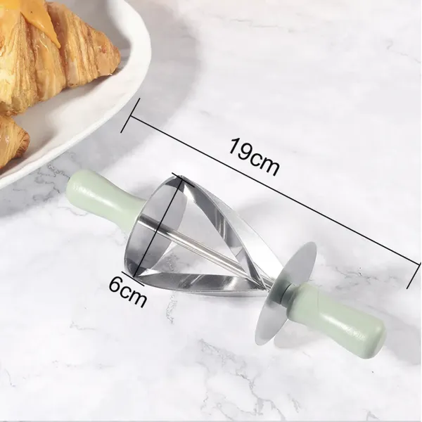 stainless steel croissant dough cutter with plastic handle