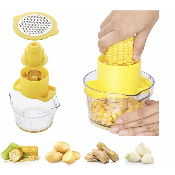 Stainless steel and PP handle 4 in 1 corn peeler ginger grater 