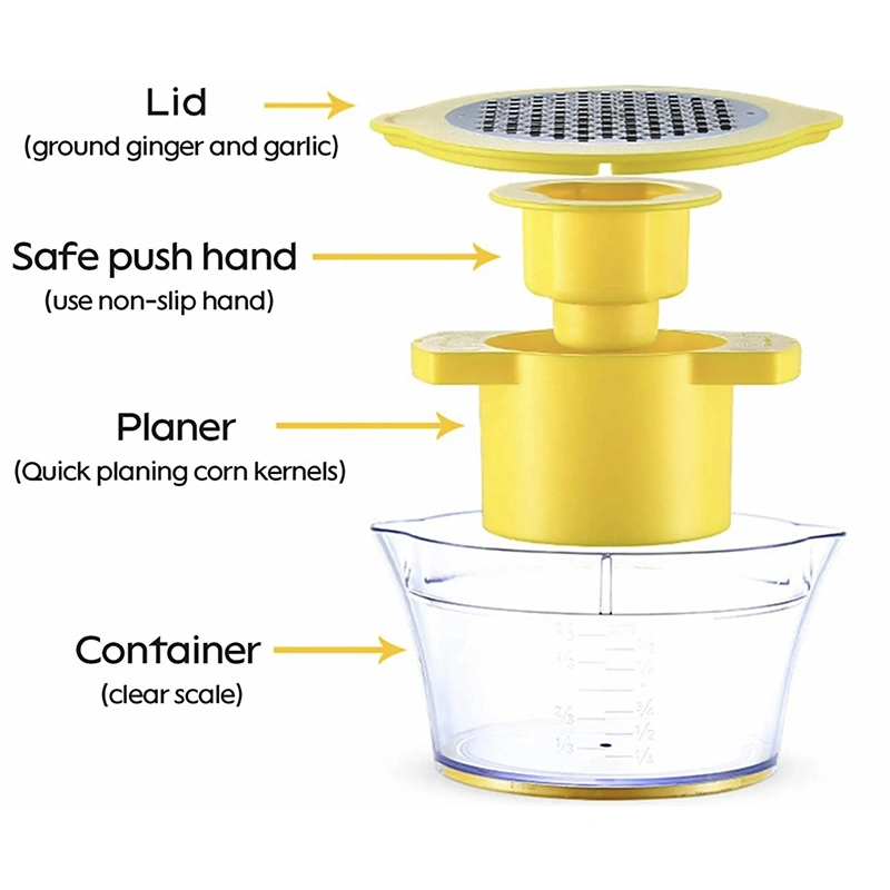 Stainless steel and PP handle 4 in 1 corn peeler ginger grater 