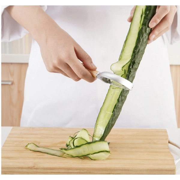 Stainless steel with wooden handle kitchen peeler 