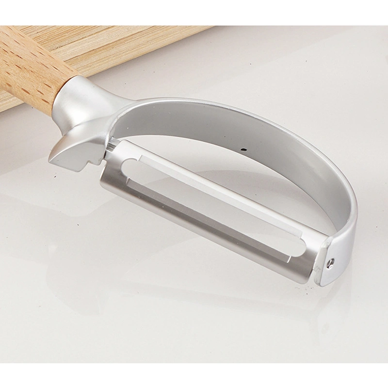 Stainless steel with wooden handle kitchen peeler 