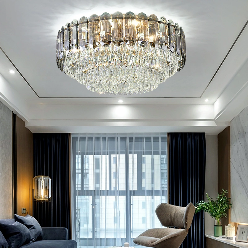 D500MM 600MM 800MM 100MM Gold Aluminum Ring Crystal Chandelier