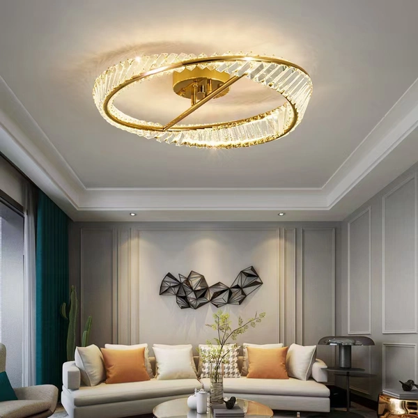 D500MM 600MM 800MM 100MM Gold Aluminum Ring Crystal Chandelier