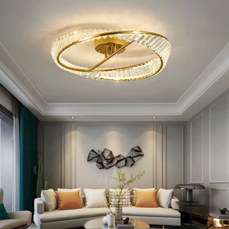D500MM 600MM 800MM 100MM Gold Aluminum Ring Crystal Chandelier