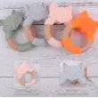 Silicone Baby Infant Gum Wooden Ring Fox Shaped Roden Gum Toy
