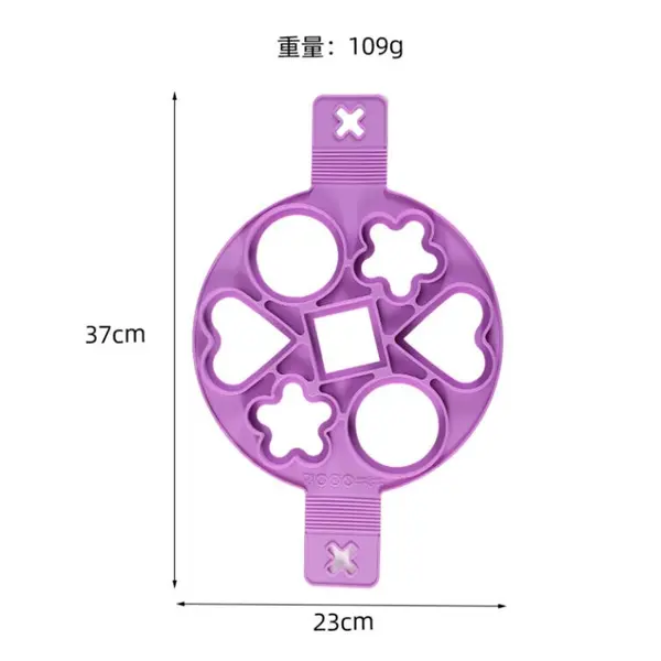 Silicone 7-hole multi-shape fryer, round star love pancake mold