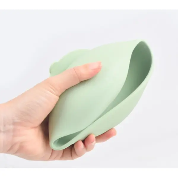 Children silicone bowl baby food training bowl spoon fork 3-piece set