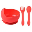 Children silicone bowl baby food training bowl spoon fork 3-piece set