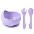 Children silicone bowl baby food training bowl spoon fork 3-piece set