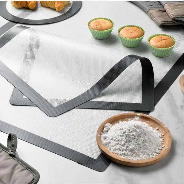 Silicone baking pad oven baking bread mat black 3pcs set