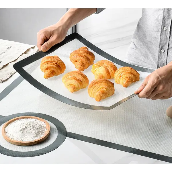 Silicone baking pad oven baking bread mat black 3pcs set