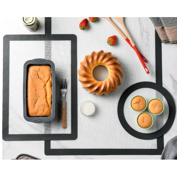 Silicone baking pad oven baking bread mat black 3pcs set