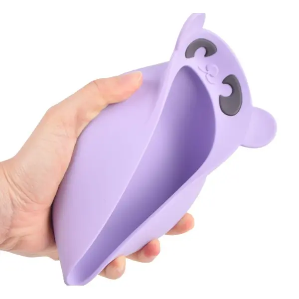 Children's silicone bowl spoon fork set, bear suction cup bowl