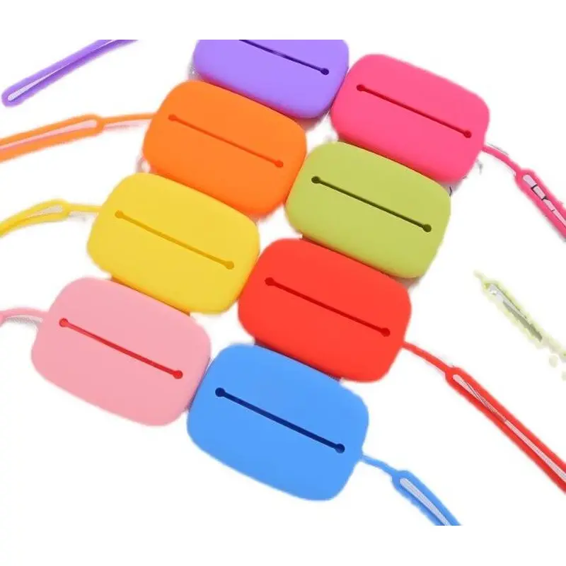 Silicone mini pendant drawcord zero purse key chain