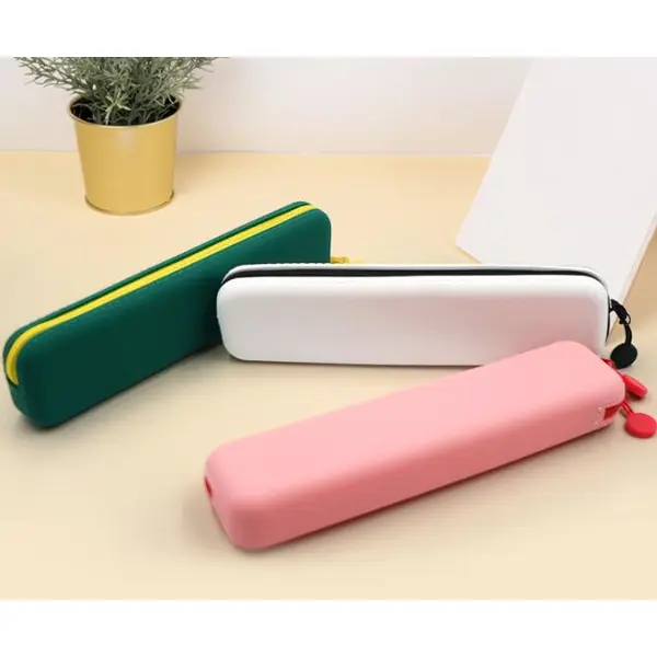 Silicone rectangular pencil case Student pencil case storage bag