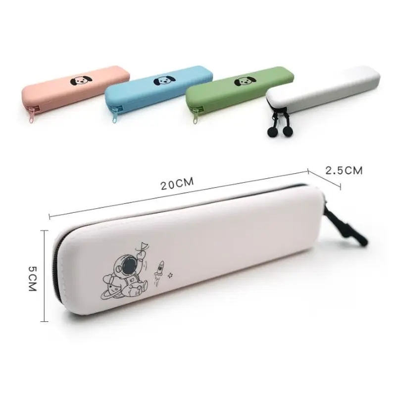 Silicone rectangular pencil case Student pencil case storage bag