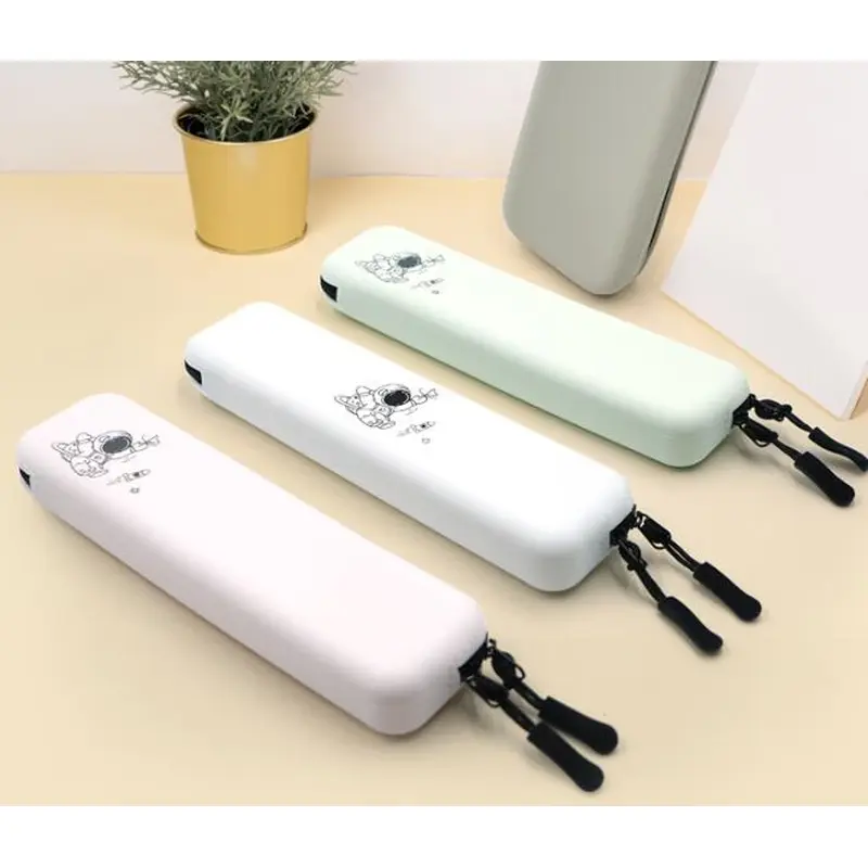 Silicone rectangular pencil case Student pencil case storage bag