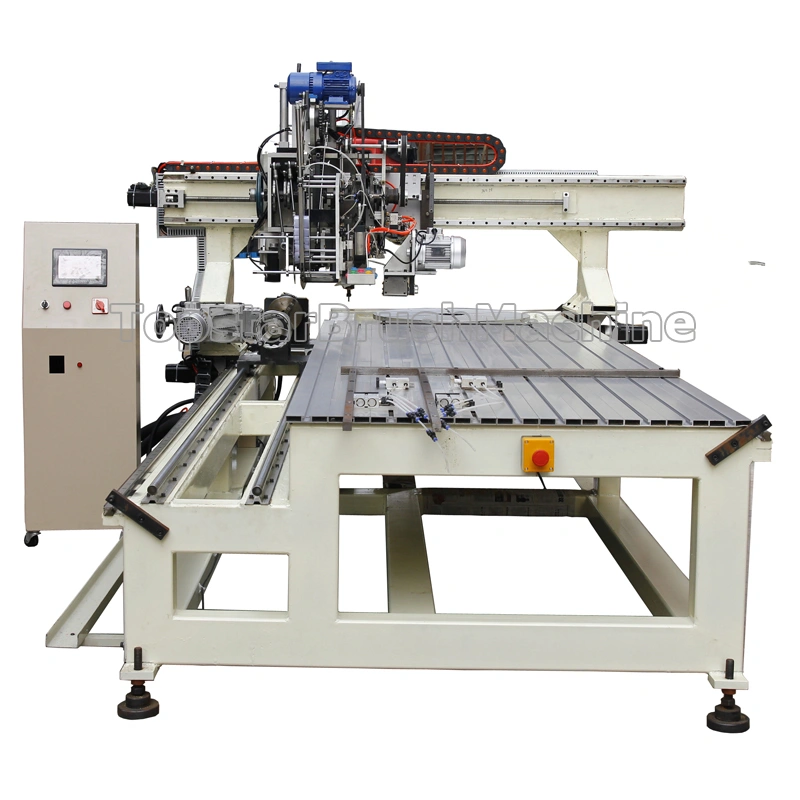 Máquina perforadora y llenadora de cepillos de rodillos 3 en 1 de 8 ejes de alta eficiencia