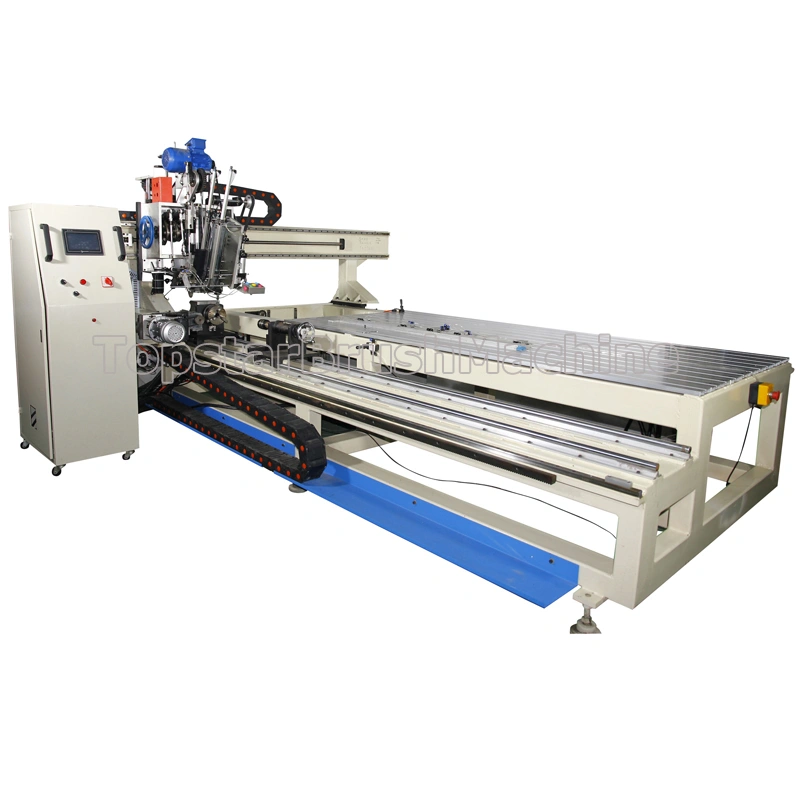 Máquina perforadora y llenadora de cepillos de rodillos 3 en 1 de 8 ejes de alta eficiencia