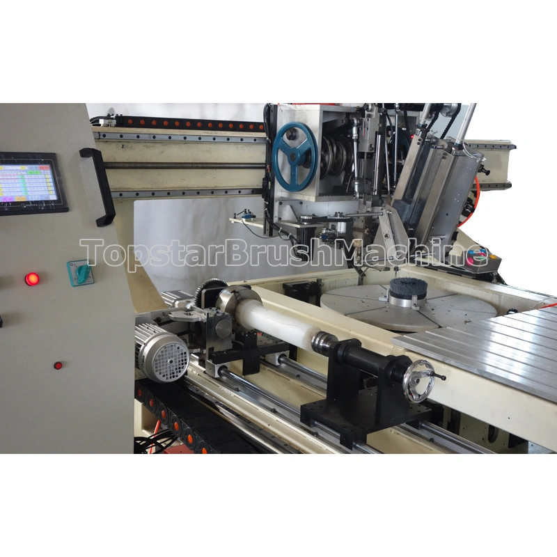 Máquina perforadora y llenadora de cepillos de rodillos 3 en 1 de 8 ejes de alta eficiencia