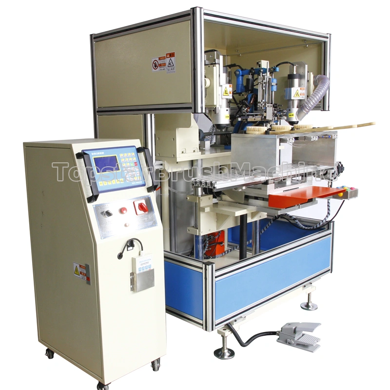 حار بيع 2 محور 3 رئيس آلة الحفر و tufting لصنع فرشاة الأسلاك