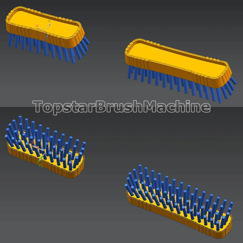 популярная форма для литья под давлением с чистящей щеткой 4 полости с отверстиями