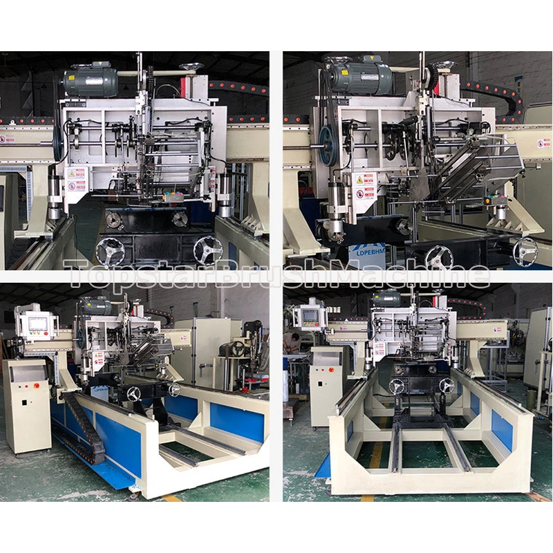Máquina perforadora y llenadora de cepillo de cilindro de 3 cabezales de 3 ejes de alta precisión oem