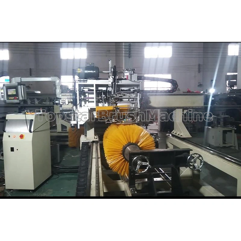 Máquina perforadora y llenadora de cepillo de cilindro de 3 cabezales de 3 ejes de alta precisión oem