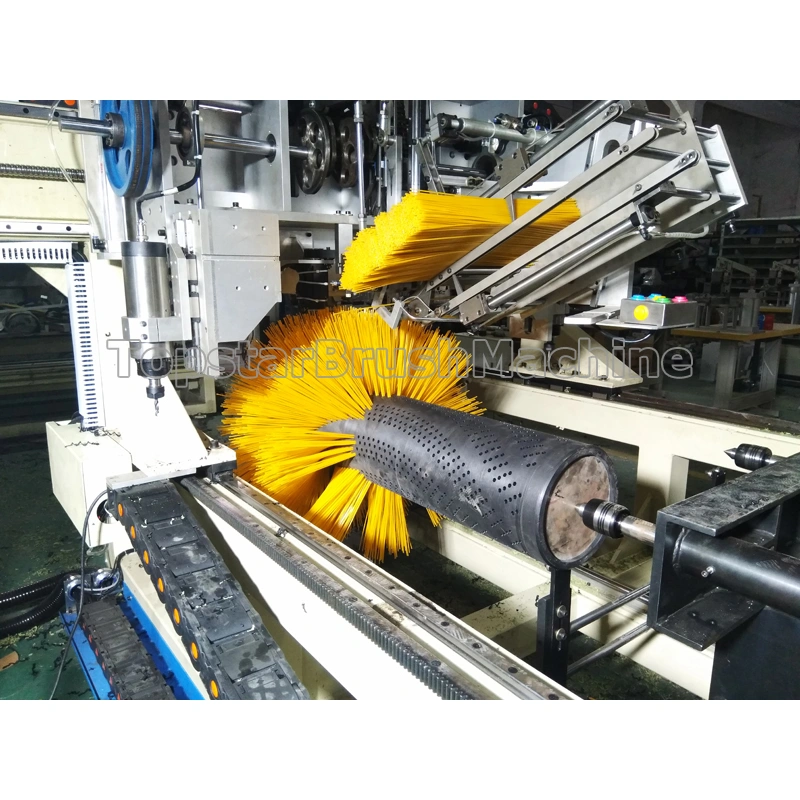 Máquina perforadora y llenadora de cepillo de cilindro de 3 cabezales de 3 ejes de alta precisión oem