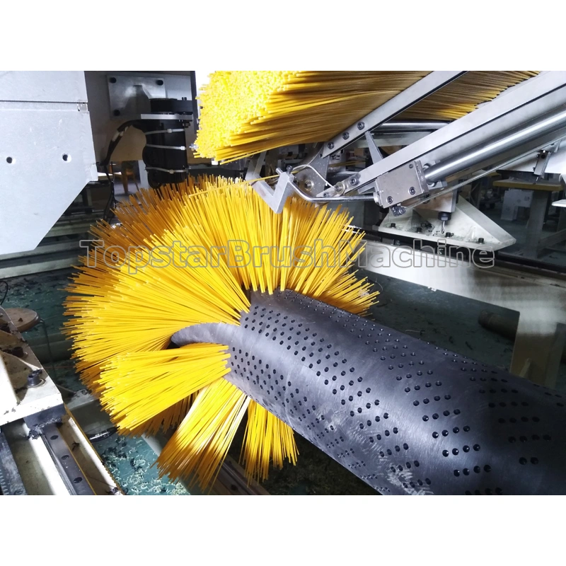 Máquina perforadora y llenadora de cepillo de cilindro de 3 cabezales de 3 ejes de alta precisión oem