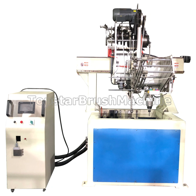 специализированная высокопроизводительная 4-осевая 2-х головная дисковая щеточная машина для сверления и наполнения  