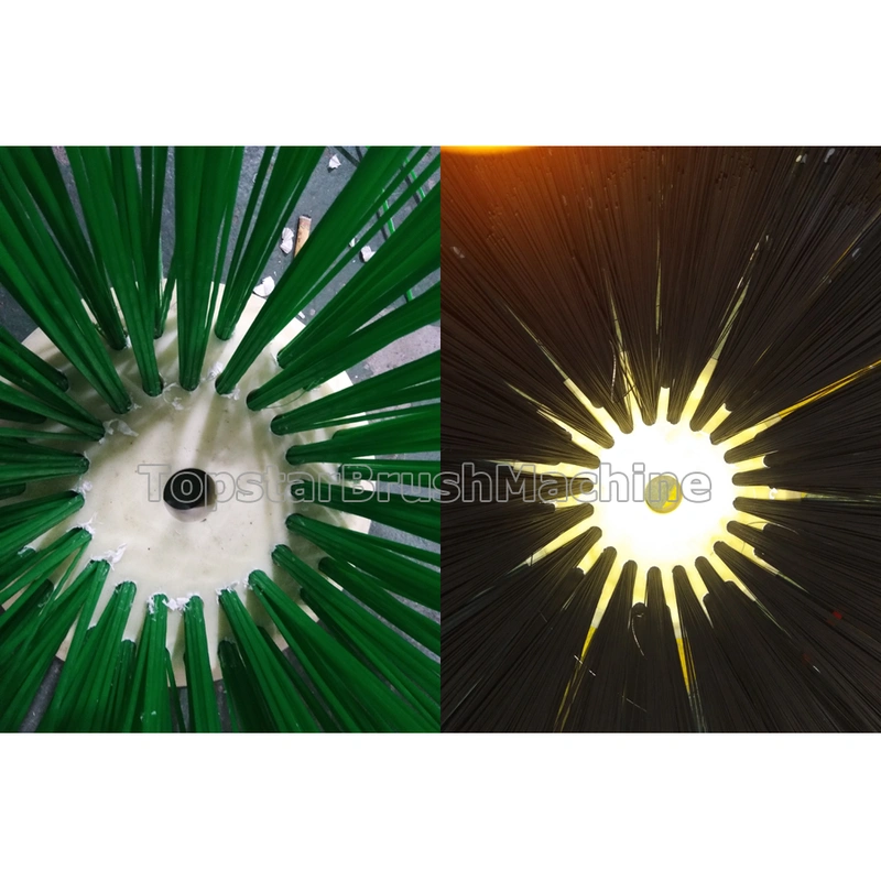 специализированная высокопроизводительная 4-осевая 2-х головная дисковая щеточная машина для сверления и наполнения  