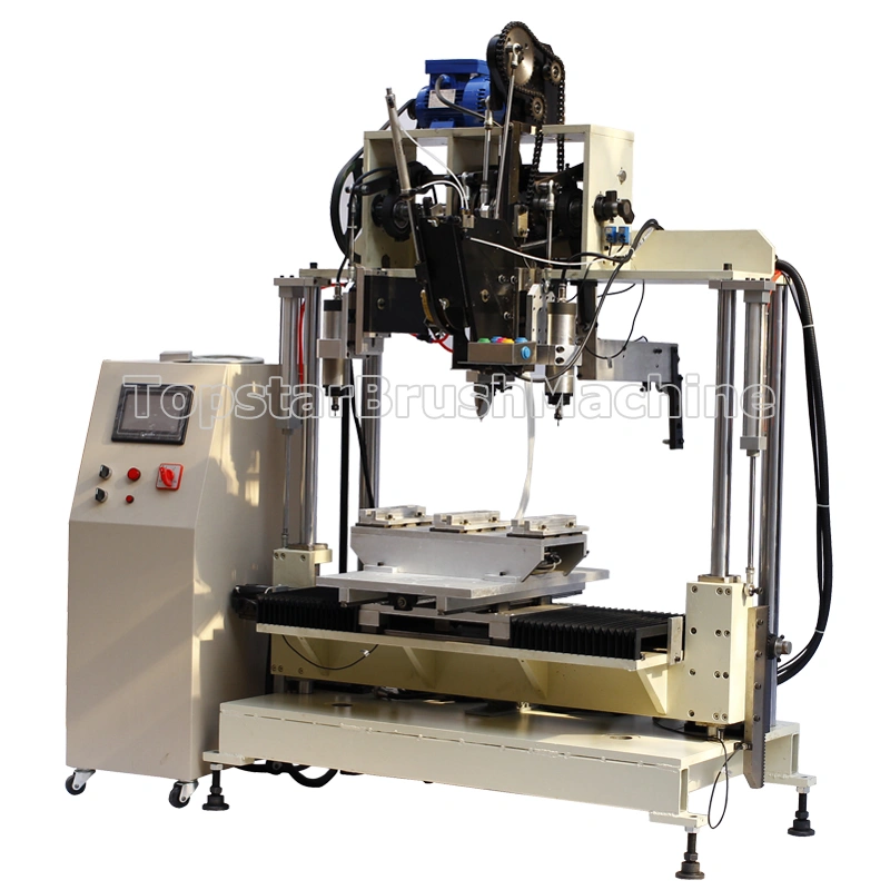 Высокопроизводительная 2-осевая 3-головочная машина с ЧПУ для сверления и тафтинговой щетки