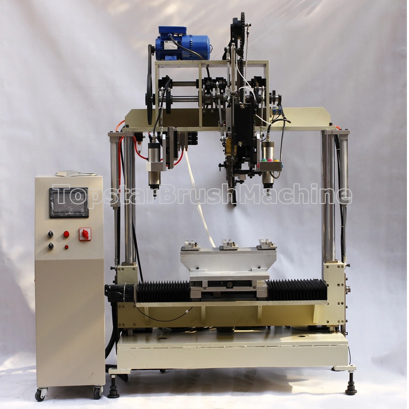 Высокопроизводительная 2-осевая 3-головочная машина с ЧПУ для сверления и тафтинговой щетки
