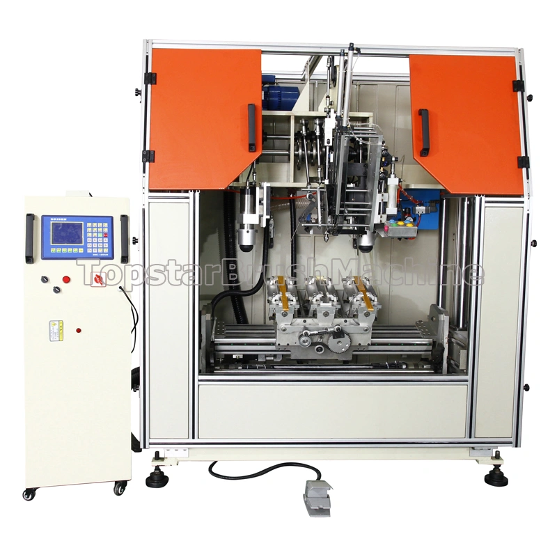 آلة صنع فرشاة نسيج العنكبوت المستديرة بالكامل أوتوماتيكية 5 محاور 3  