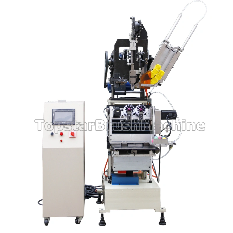 Máquina de fabricación de cepillos de fregado de un solo cabezal de 4 ejes con la mejor calificación al precio más bajo