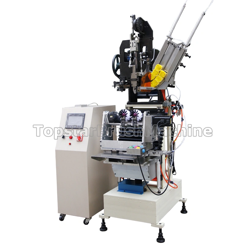 Máquina de fabricación de cepillos de fregado de un solo cabezal de 4 ejes con la mejor calificación al precio más bajo