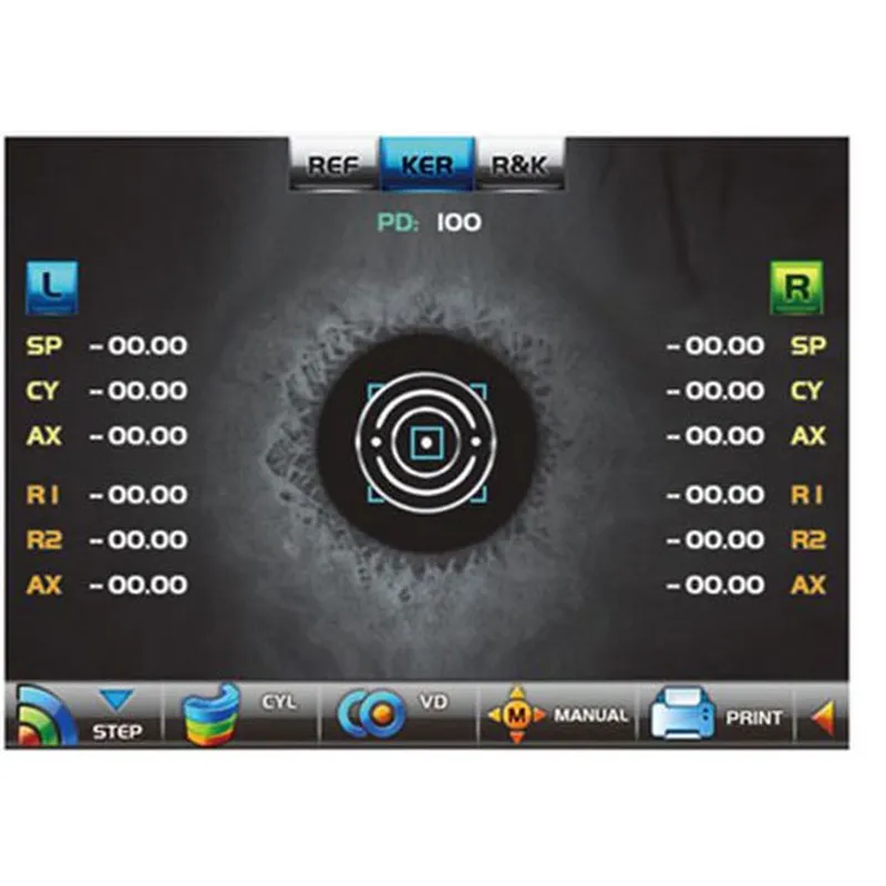 equipo oftálmico para examen de la vista refractómetro automático ark-2000 con curvatura corneal y medición de dioptrías  