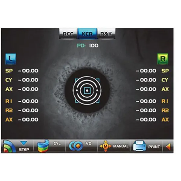 equipo oftálmico para examen de la vista refractómetro automático ark-2000 con curvatura corneal y medición de dioptrías  