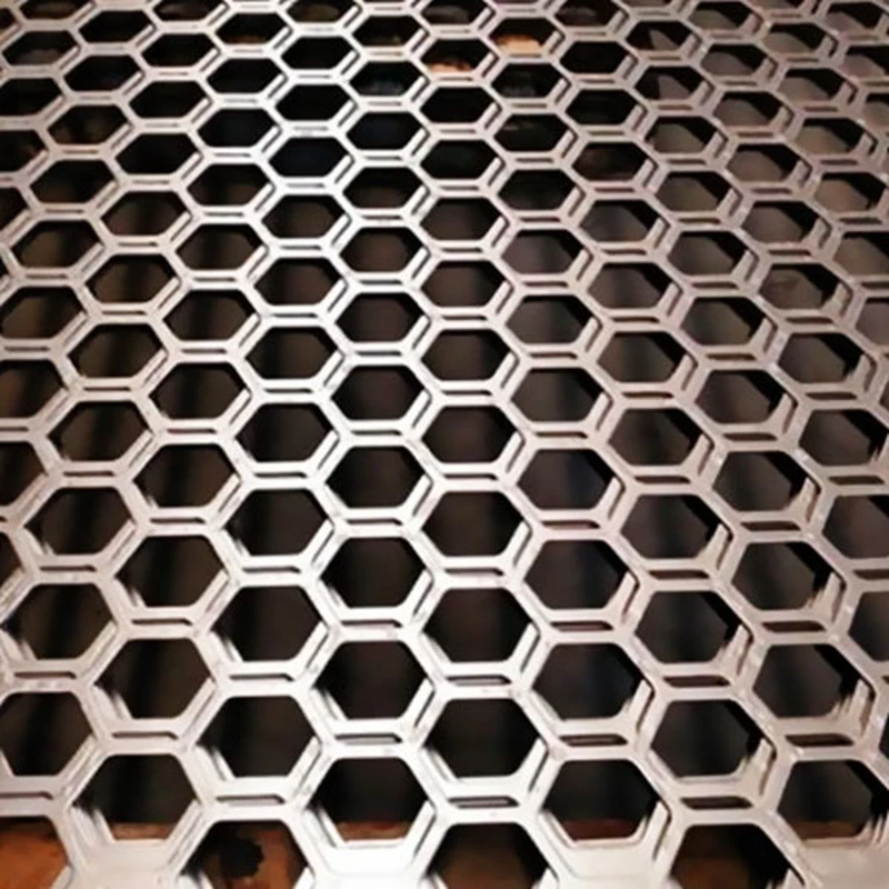 Perforated steel metal sheet for wall protection screen